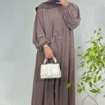 Ensemble Abaya Kimono 3 pieces - Nude